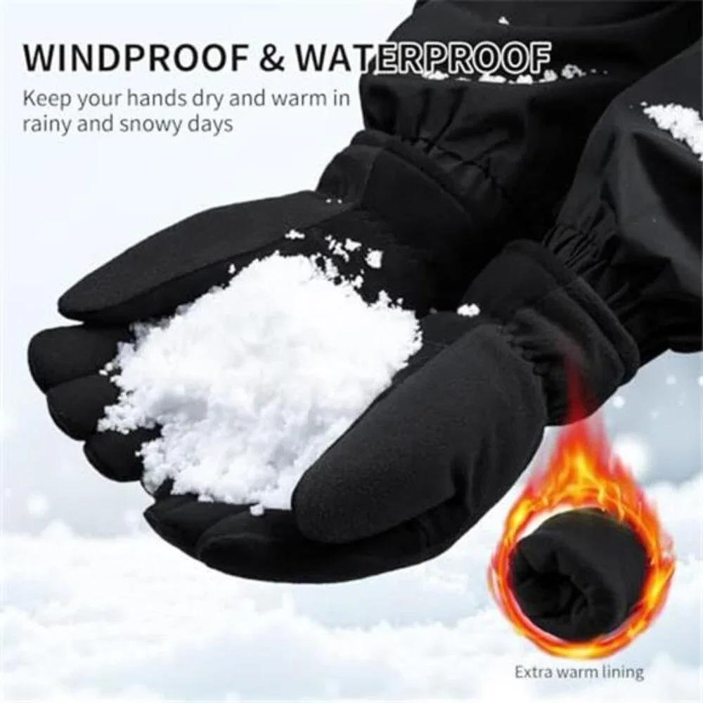 Winter Gloves for Men Women Thermal Warm Deerskin Fleece Waterproof Cold Weather